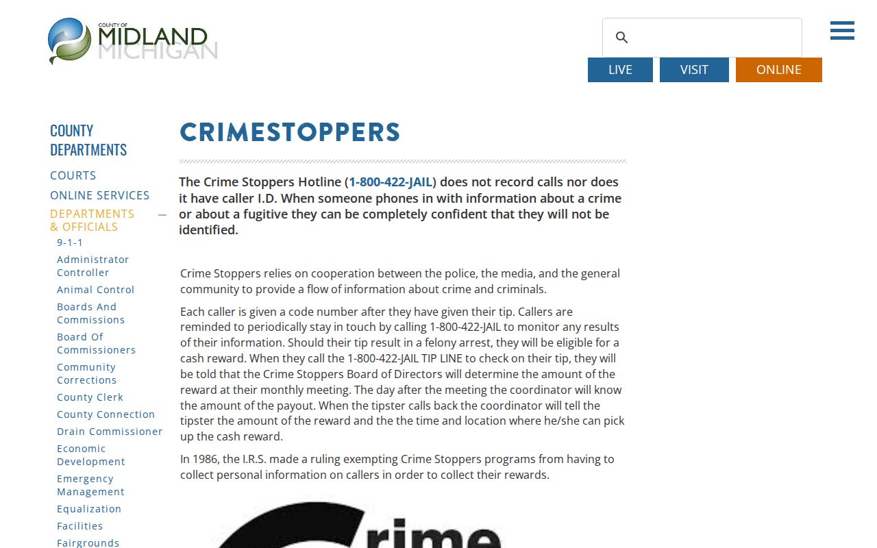 Midland County Crime Stoppers anonymous hotline and reward process for most wanted tips